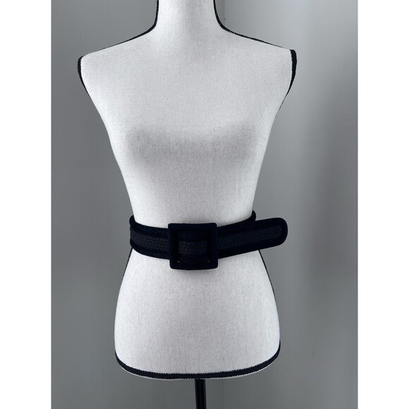 MaxMara Black Suede Braided Belt Size Medium EUC main image 3
